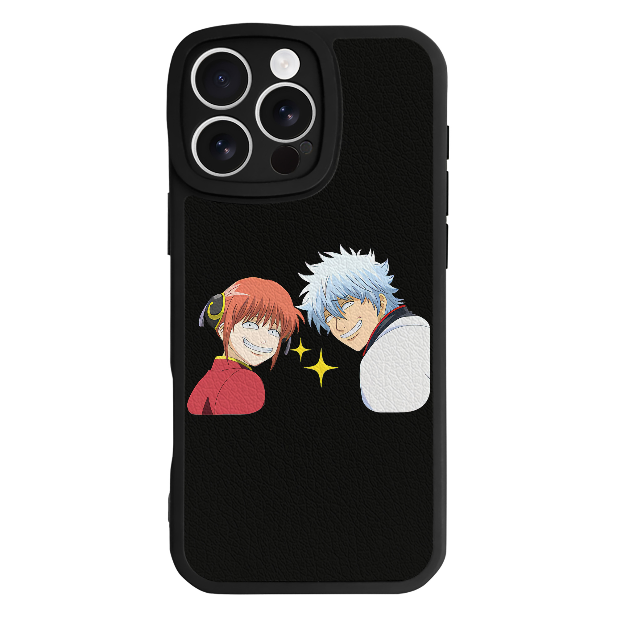 （画像用） ぎんたま 坂田銀時（さかたぎんとき） 神楽 志村新八（しむら しんぱち） GINTAMA Sakata Gintoki Kagura Shimura Shinpachi 【iPhone 16シリーズ対応】シリコンスマホケース（レザー調） 材質：シリコン